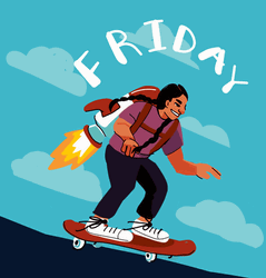 Happy Friday Skate Jet GIF