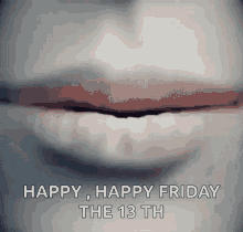 Happy Friday The 13Th Licking Lips Black Lipstick GIF