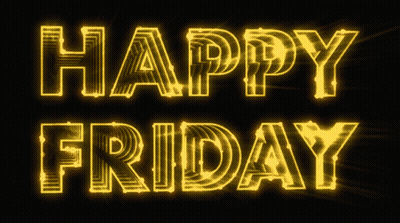 Happy Friday Yellow Sign On Black GIF