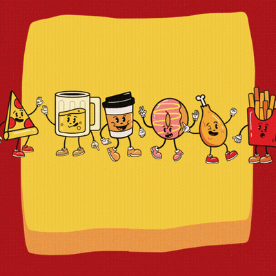 Happy Friendship Day Food Cartoons GIF