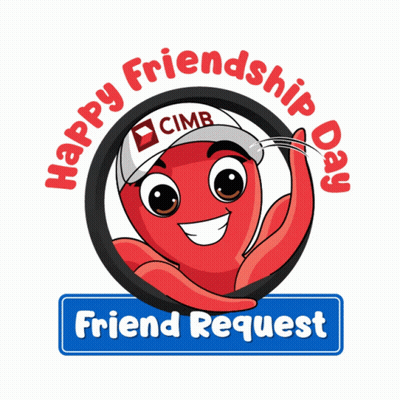 Happy Friendship Day Logo With Red Octopus GIF