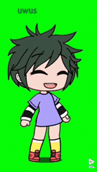 Happy Gacha In Green Background GIF
