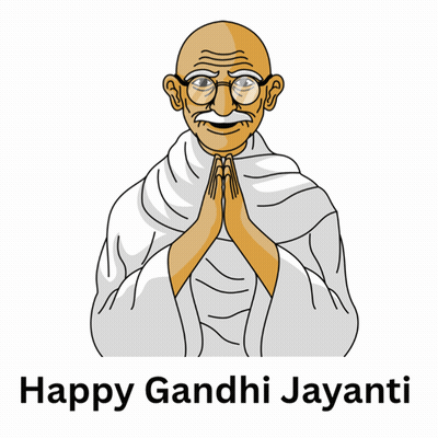 Happy Gandhi Jayanti Cartoon GIF