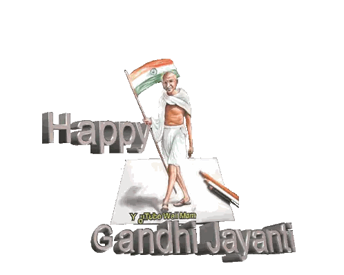 Happy Gandhi Jayanti Sticker