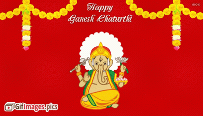Happy Ganesh Chaturthi Cartoon Ganesha GIF