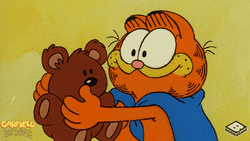 Happy Garfield Hugs Pookie Bear GIF