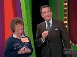 Happy Gilmore Bob Barker And A Happy Curly Woman GIF