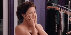 Happy Girl Blushing And Flattered GIF