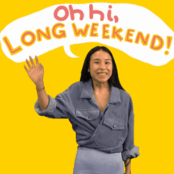 Happy Girl Oh Hi Long Weekend GIF