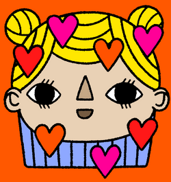 Happy Girlfriends Day Face Full Of Hearts GIF