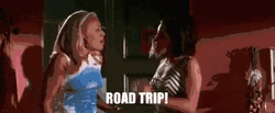 Happy Girls Screaming Road Trip GIF