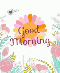 Happy Good Morning Circling Pastel Flower  GIF