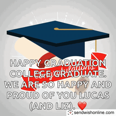 Happy Graduation Cap For Lucas GIF