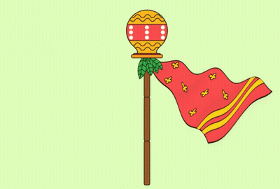 Happy Gudi Padwa Poster With Flag On A Pole GIF