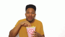 Happy Guy Eating Popcorn Ready GIF
