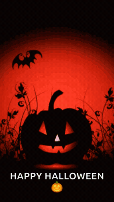Happy Halloween And Happy Birthday Brandon Greeting Card With Pumpkins And Candles GIF