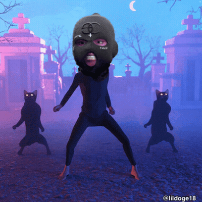 Happy Halloween Cat And Pumpkin Poster GIF