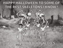 Happy Halloween Dancing Skeletons Woohoo
