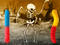 Happy Halloween Funny Cartoon Skeleton Hip Dancing GIF