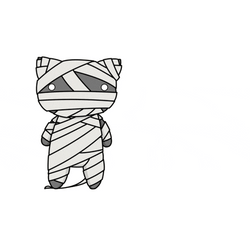 Happy Halloween Funny Mummy Cat Stumbles GIF