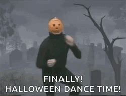 Happy Halloween Funny Pumpkinhead Bopping GIF