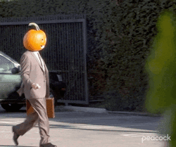 Happy Halloween Funny The Office Dwight Pumpkin Head GIF