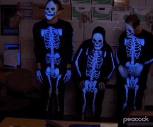 Happy Halloween Funny The Office Skeleton Dance GIF