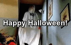 Happy Halloween Ghost Costume GIF