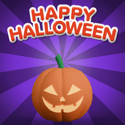 Happy Halloween Greeting Card With Pumpkin