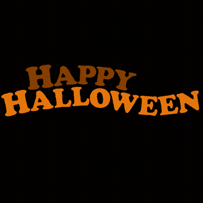 Happy Halloween Orange Letters On Black GIF