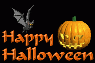 Happy Halloween Pumpkin & Bat GIF