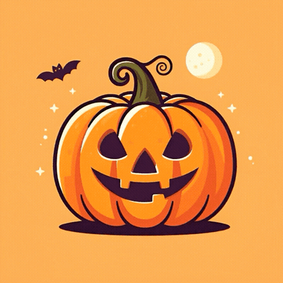 Happy Halloween Pumpkin Greeting Card GIF