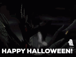 Happy Halloween Screaming Ghost GIF
