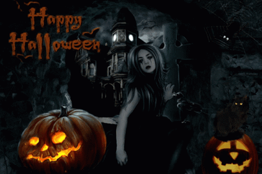 Happy Halloween Spooky Lady GIF