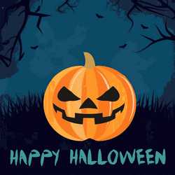 Happy Halloween Whale In Pumpkin GIF
