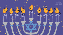 Happy Hanukkah Jewish Holiday Animated Candles  GIF