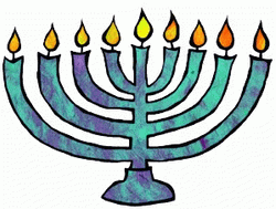 Happy Hanukkah Lights Animated Menorah GIF