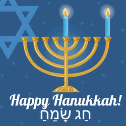 Happy Hanukkah Menorah Two Candles GIF