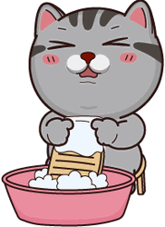 Happy Happy Happy Cat Doing Laundry GIF