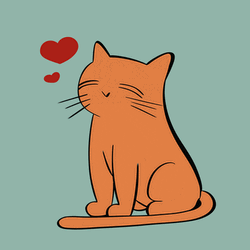 Happy Happy Happy Orange Cat Heart Animation GIF