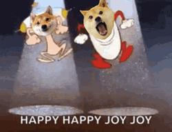 Happy Happy Joy Joy Ren And Stimpy Jumping GIF