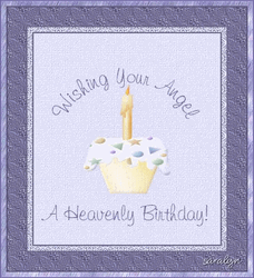 Happy Heavenly Birthday Wishing Your Angel Peace Card GIF