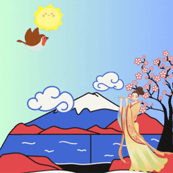 Happy Hello July Kimono Guy GIF