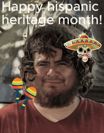 Happy Hispanic Heritage Man In Sombrero With Maracas GIF