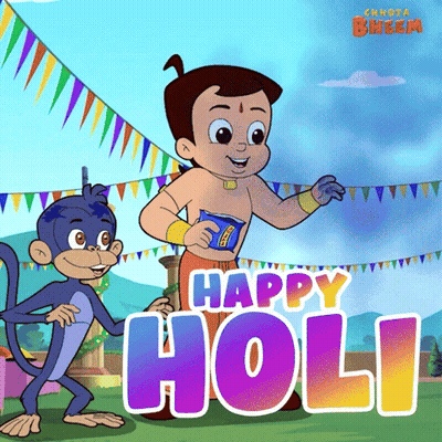 Happy Holi Chhota Bheem GIF
