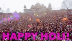 Happy Holi Colorful Crowd Splash GIF
