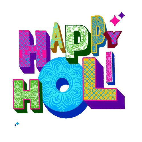 Happy Holi Colorful Graphic Sticker