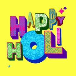 Happy Holi Creative Font Design GIF
