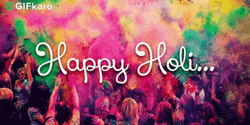 Happy Holi Cursive Font GIF