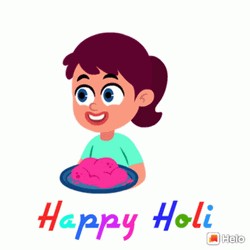 Happy Holi Playful Couple Animation GIF